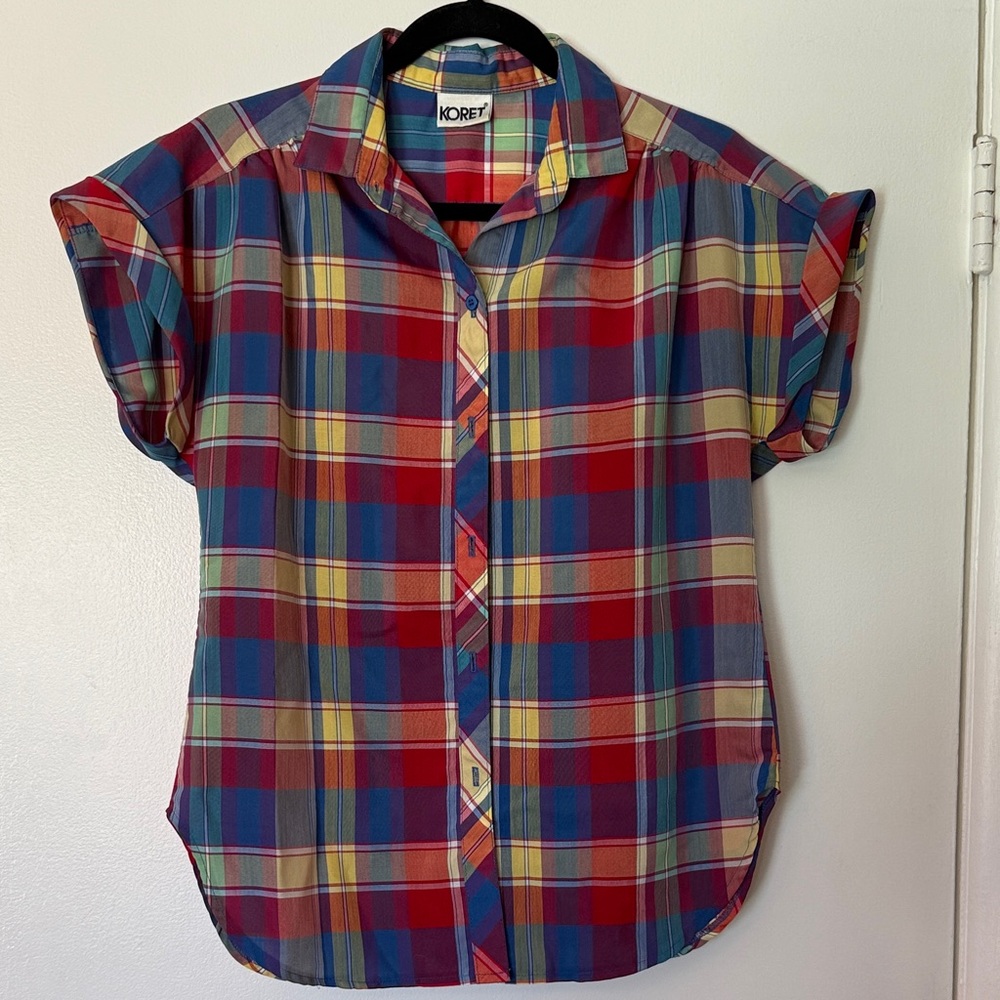 Vintage Plaid Button-Up Shirt